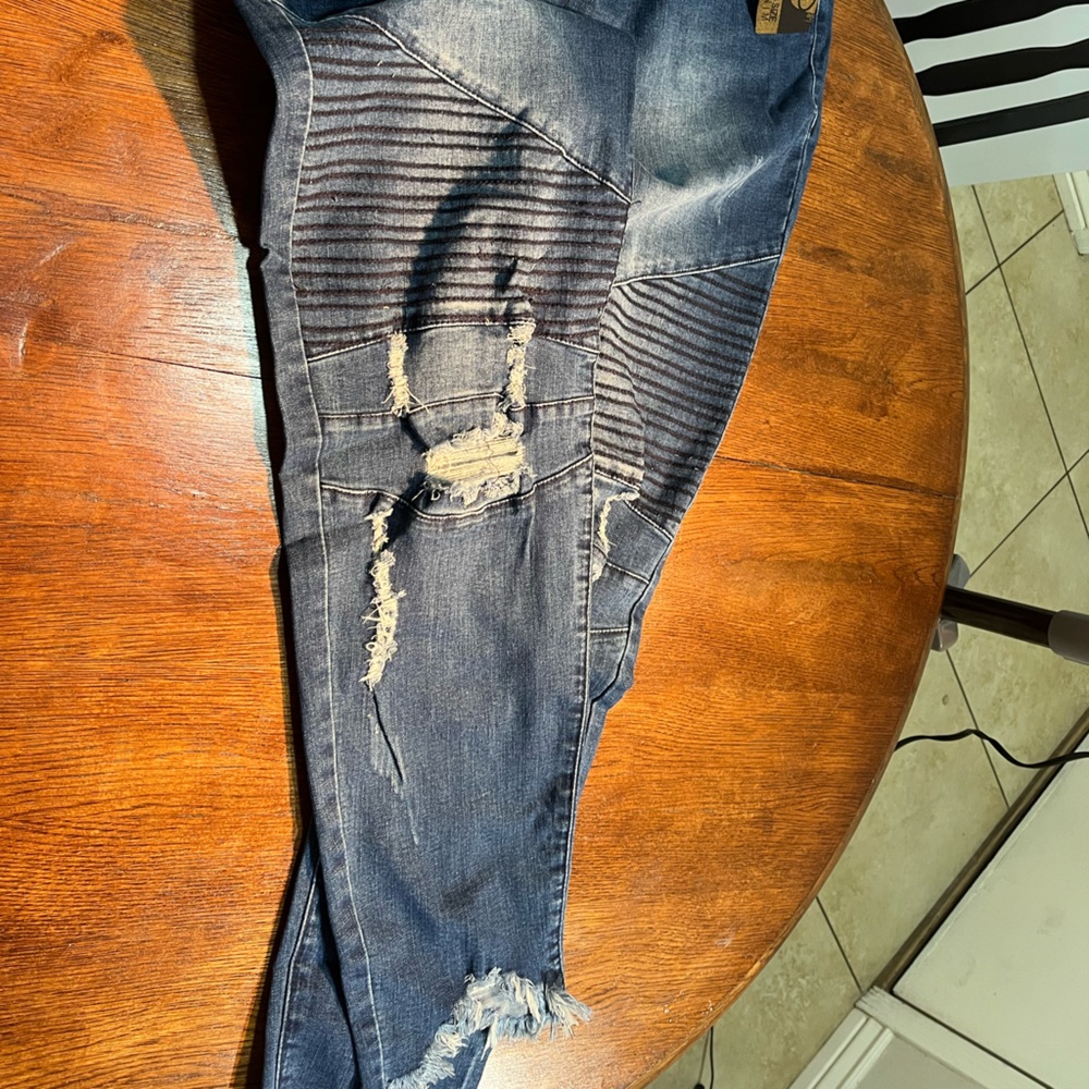 Women's Blue Distressed Jeans